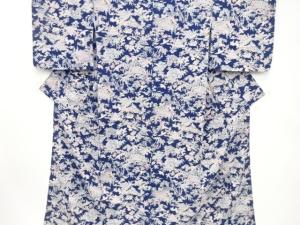 未使用品　庭園風景模様　小紋着物